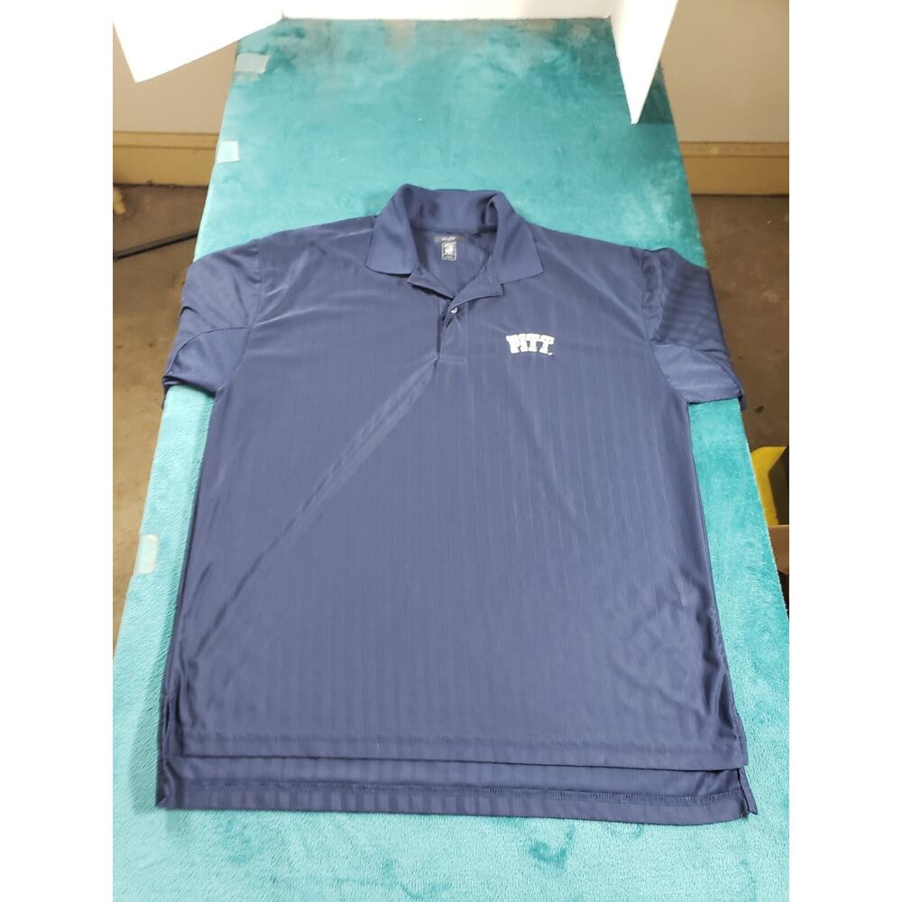 Pittsburgh Panthers Polo Shirt Sz Extra Large Mens Blue Polyester NCAA Football